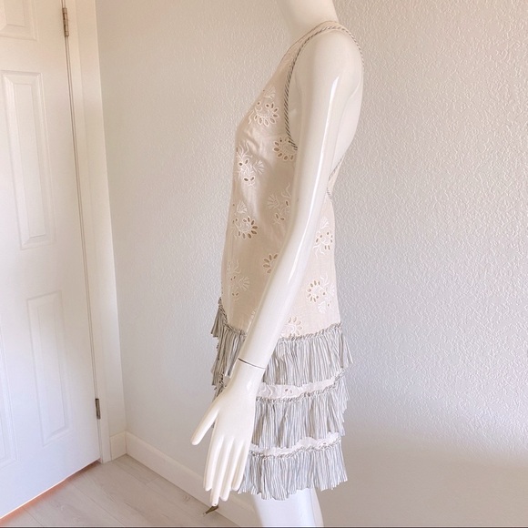 rebecca taylor eyelet ruffles cross back tank dress - Picture 4 of 11